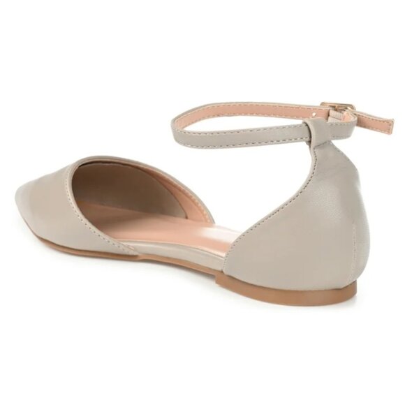 Journee Collection Womens Reba Buckle Pointed Toe Ballet Flats Size 6, Grey - Picture 4 of 5